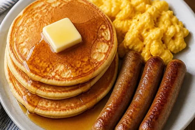Pancakes and Sausage Eggs