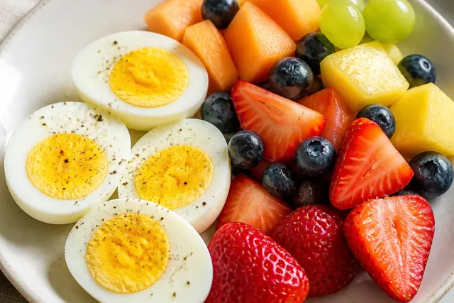 Boiled Eggs and Fruit