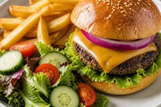 Burger and Salad