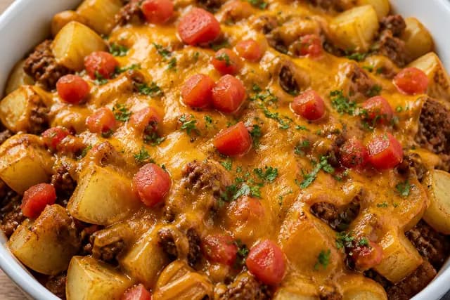 Crockpot Cheesey Taco Potatoes