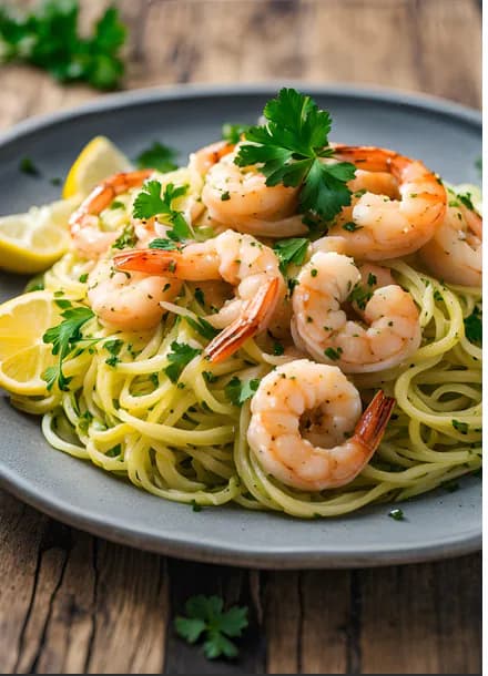 GARLIC BUTTER SHRIMP WITH ZOODLES