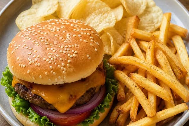 Bugers Chips and Fries