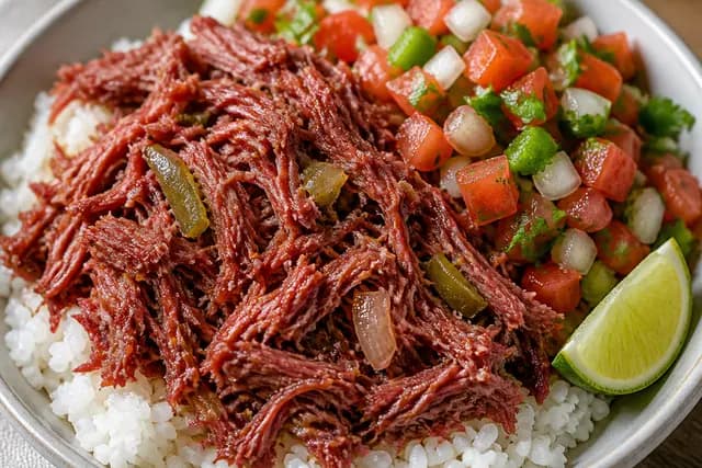 Corned Beef and Rice and Pico De Gallo