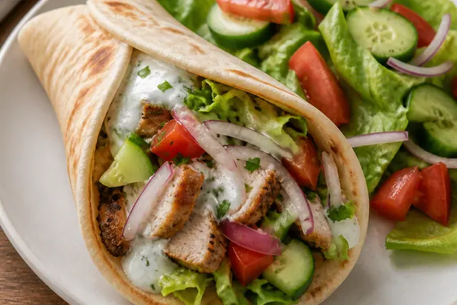 Lettuce and Pita Wrap