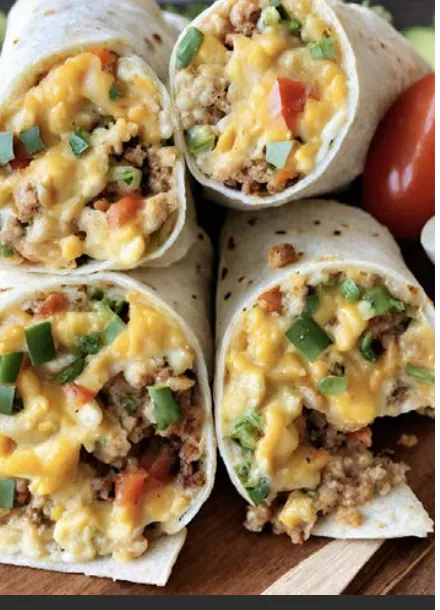 VEGGIE AND EGG BREAKFAST BURRITOS