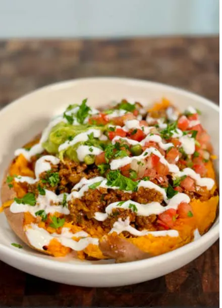 TACO STUFFED SWEET POTATO BOWL