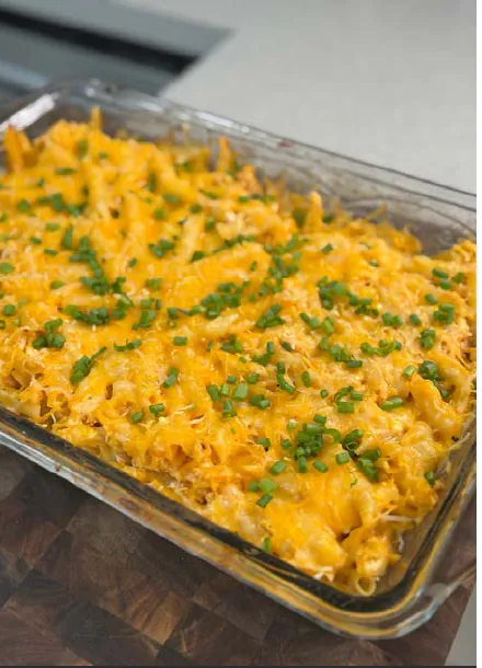 BUFFALO CHICKEN PASTA BAKE MEAL PREP